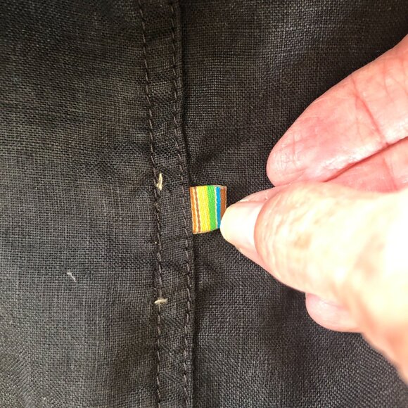 Men's Black Linen Long Sleeve Button Up Shirt XL USA - Picture 5 of 10